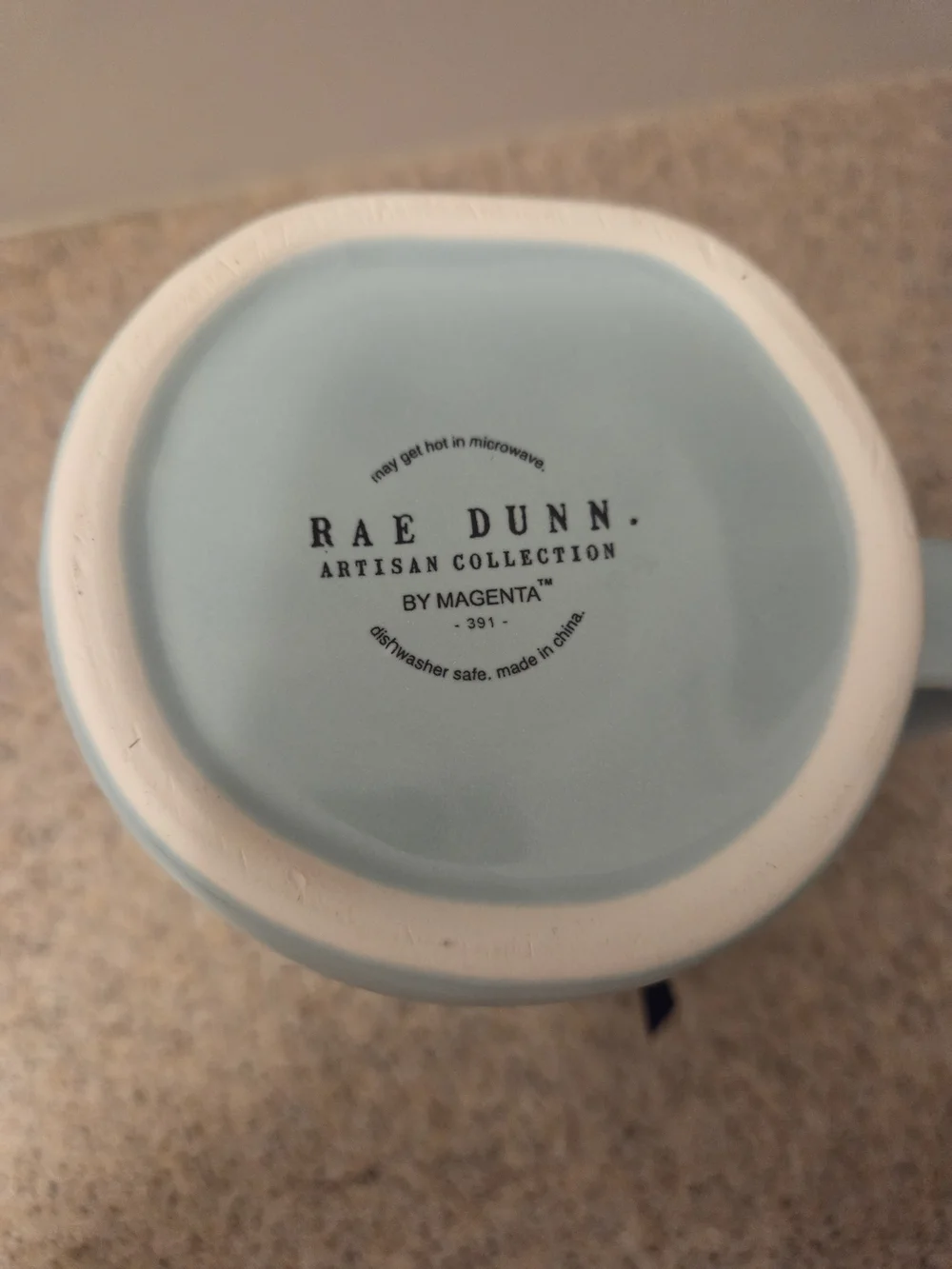 Rae Dunn Light Blue 'Prayer Works' Ceramic Mug